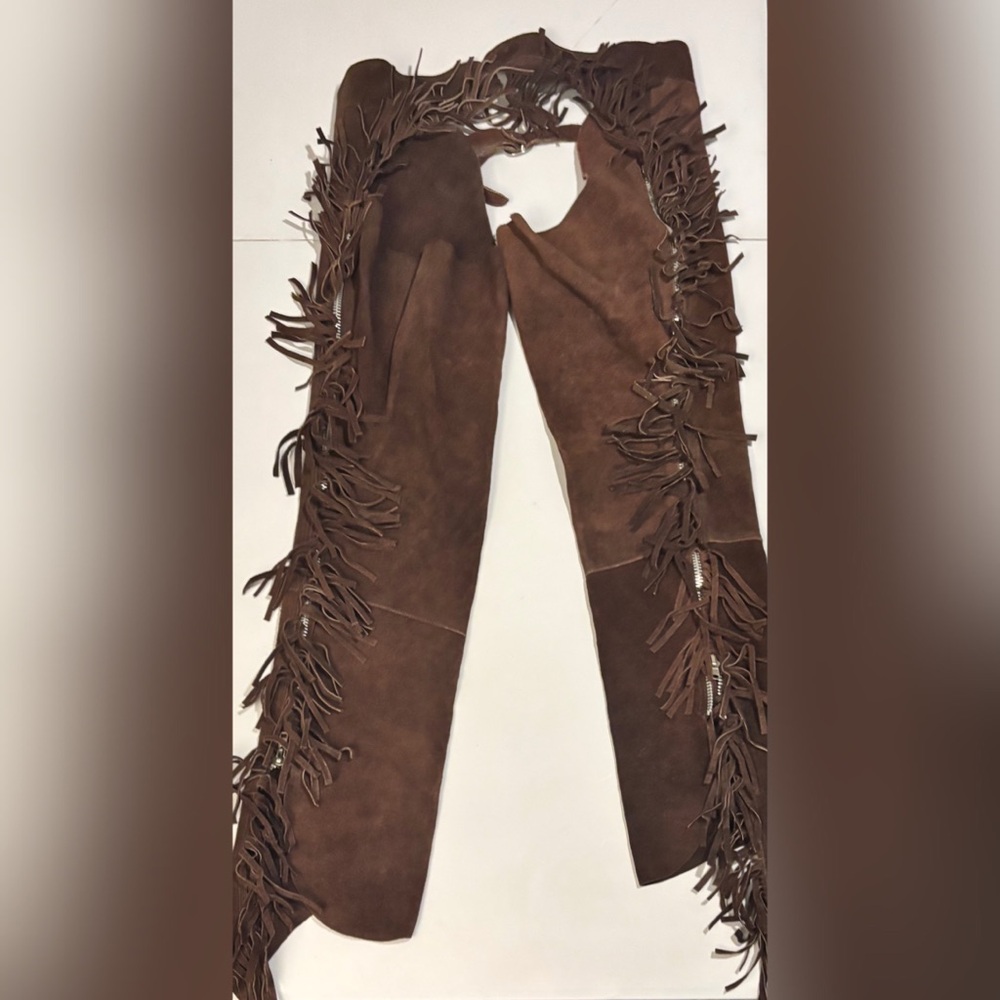 Brown Fringe Women's Wide Leg Chaps